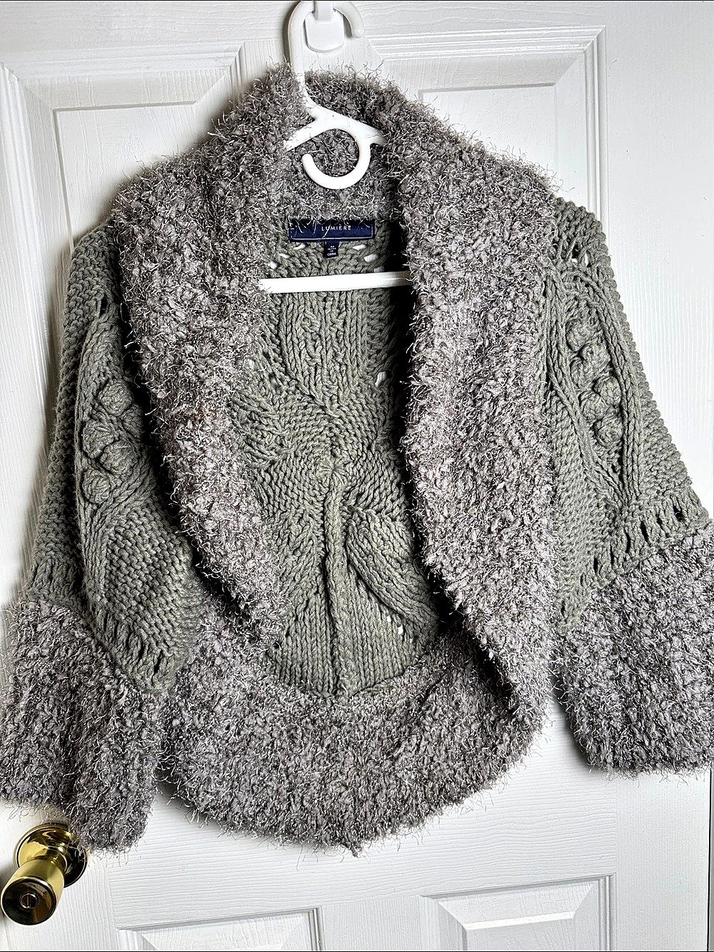 Lumiere Gray Knit Cardigan Size Medium Like New